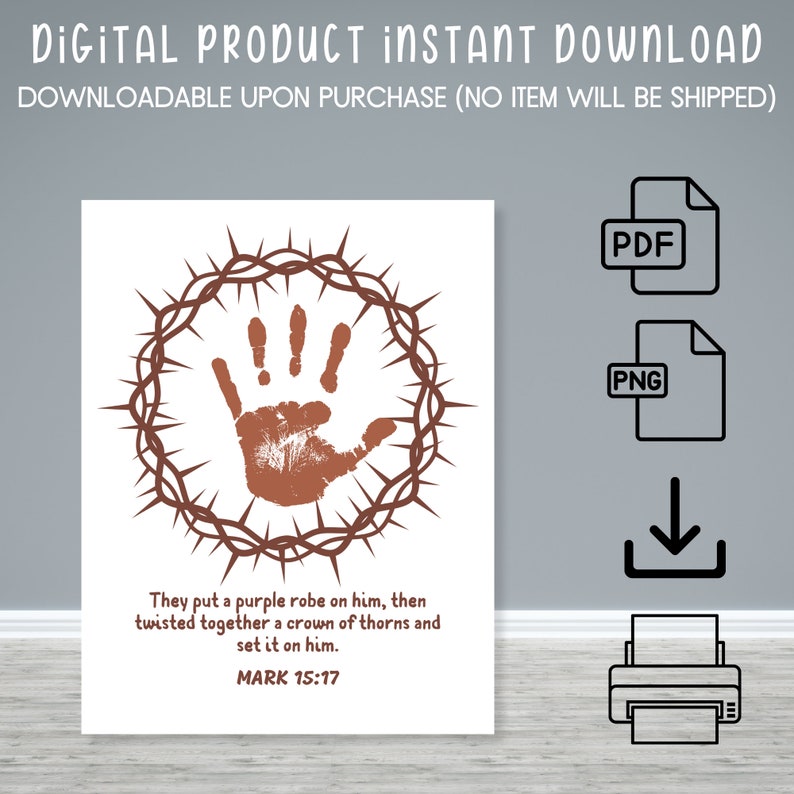 Easter Handprint Craft Printable Bible Quote Religious Easter DIY Craft ...