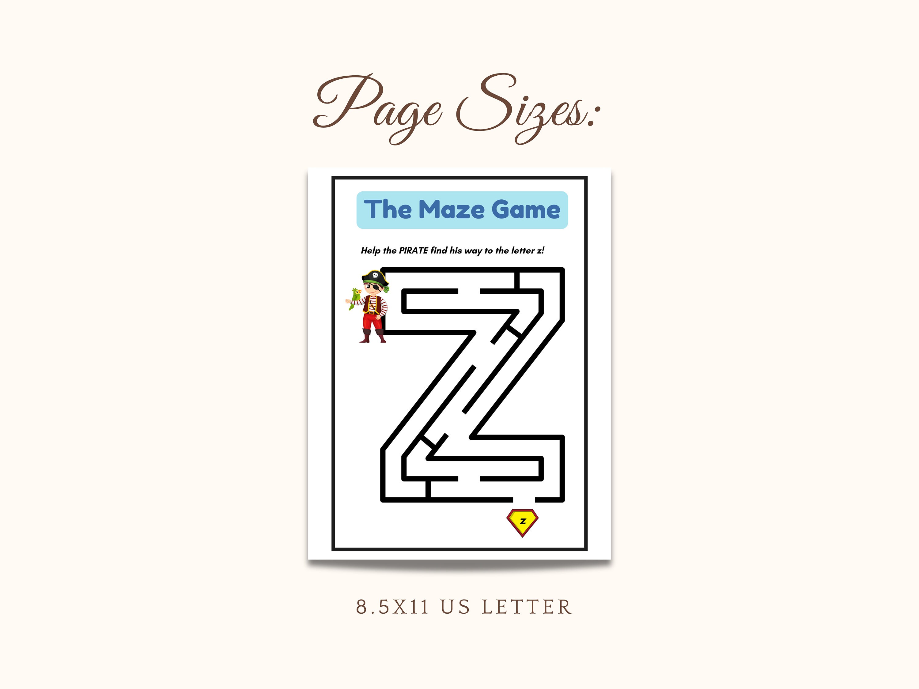 ABC Letter Learning Pirate Maze Game Preschool, Kindergartener ...