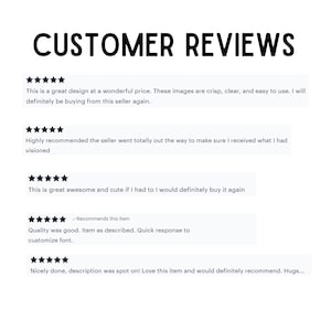 May include: Five customer reviews for a product. The reviews are all positive and mention the product's design, quality, and customer service.