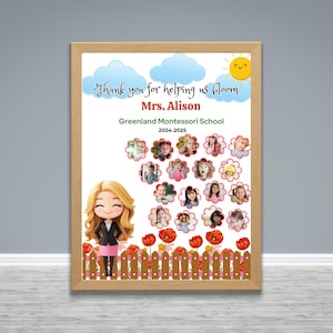 Personalized End of year teacher Gift from Class Thank You Card Custom Teacher Appreciation Gift, Photo gift from class, Printable Any grade