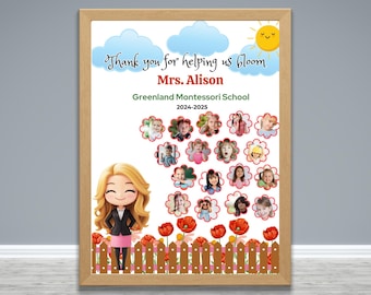 Personalized End of year teacher Gift from Class Thank You Card Custom Teacher Appreciation Gift, Photo gift from class, Printable Any grade