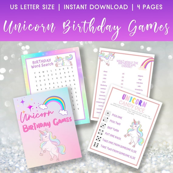 Unicorn Games Free Printable