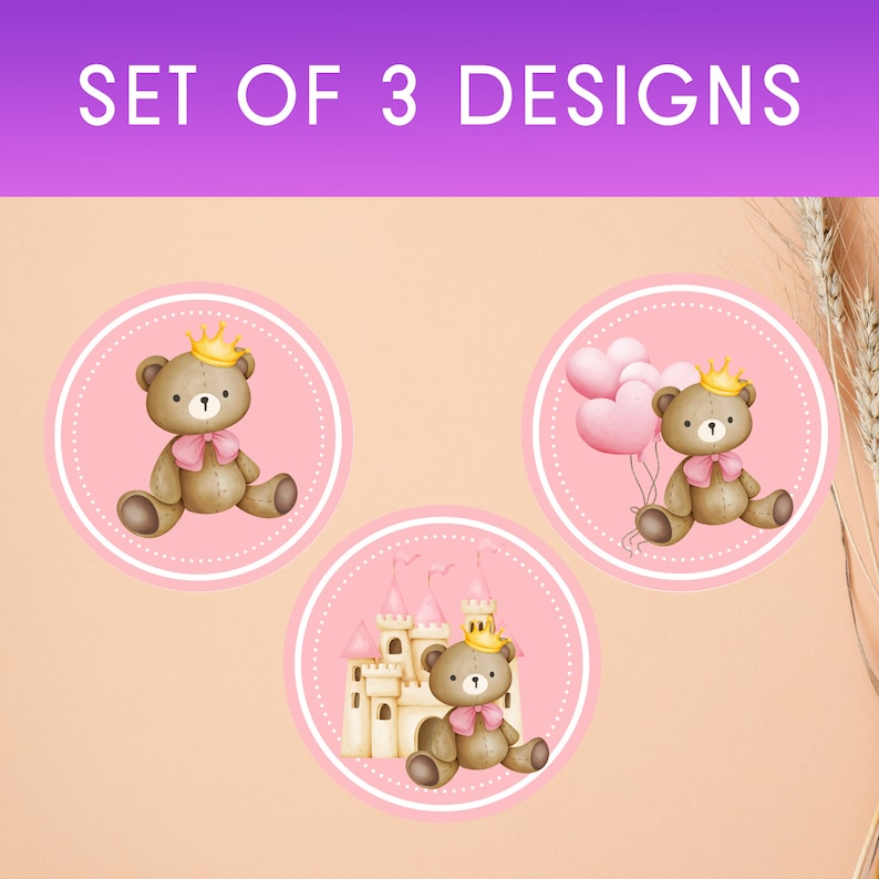 Teddy Bear Cupcake Topper Baby Shower Cupcake Toppers Girl Baby Shower ...