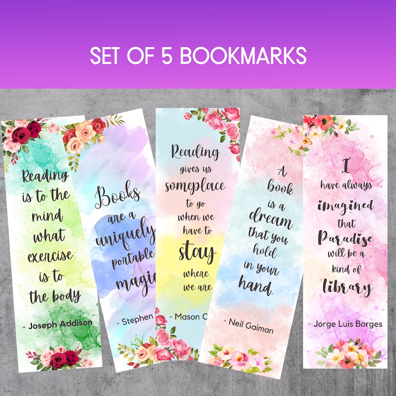 Reading Quotes for Bookmarks Unique Book Accessories Book Lover Bookish ...