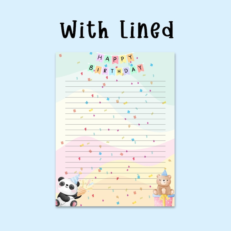 Printable Happy Birthday Stationary, Birthday Stationery, Letter ...