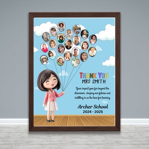 Teacher Appreciation Gifts, Teacher thank you gift from Class, Personalized teacher thank you gift from students, Cartoon teacher template