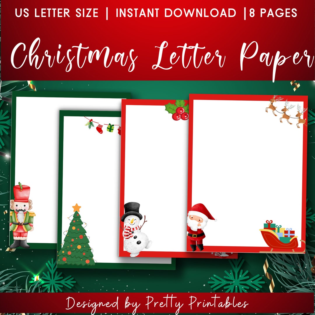 Christmas Stationery Printable Christmas Letter Paper Letterheads ...