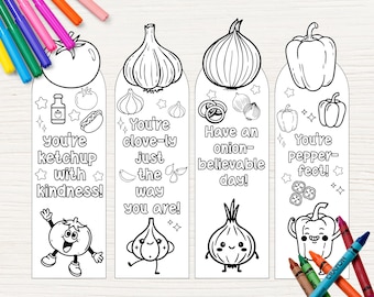 Vegetables Coloring Bookmarks For Kids, Coloring Pages Printable, Classroom Preschool Activity Bookmarks, Kids Crafts Ideas elementary