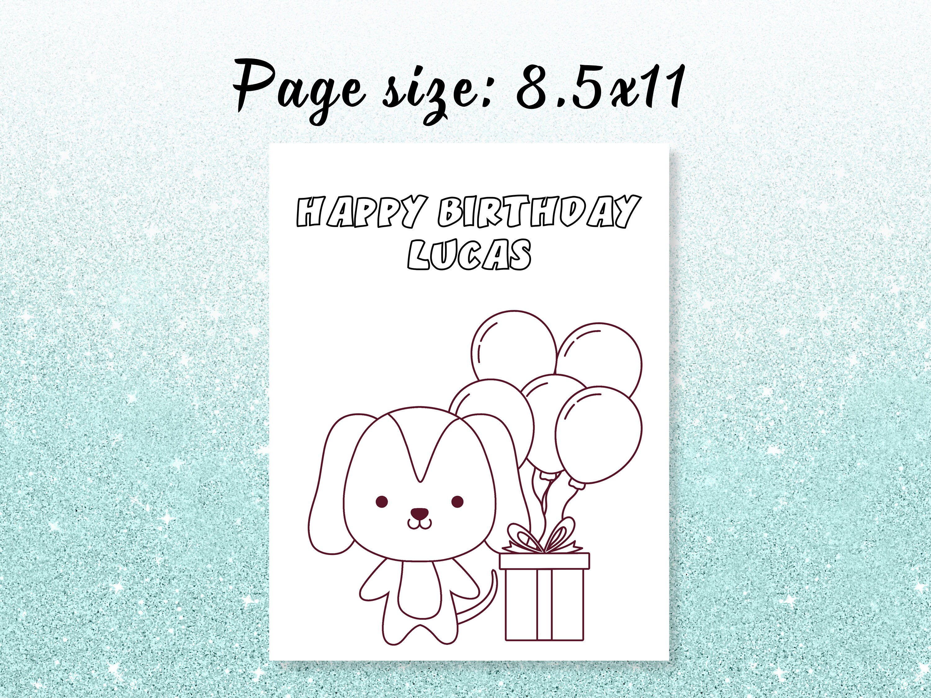 Custom Animal Birthday Coloring for Kids Happy Birthday Coloring
