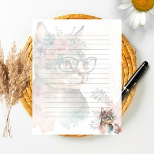 Cat Stationary Printable, Cat Stationery Set Cute Cat Stationary Cute Cat Stationery Cute Cat Notepad Thank You Stationer Cat Lover Gift