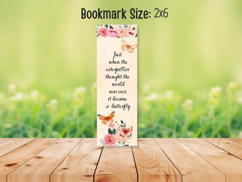 Printable Butterfly Bookmark Inspirational Set of 4 Unique Book ...