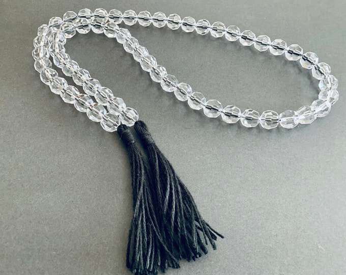 Elegant Crystal Garland with Black Tassels - Perfect for Glam Decor