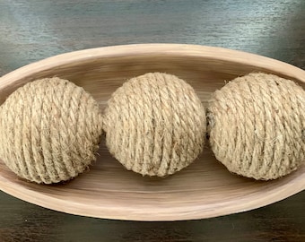 Handmade 3pc Decorative Balls | Bohemian Farmhouse Style | Unique Vase & Bowl Filler | Coastal Home Decor