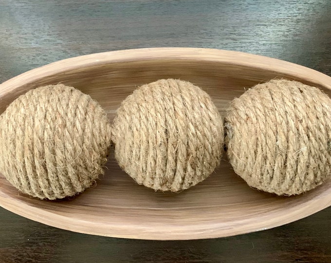 Handmade 3pc Decorative Balls | Bohemian Farmhouse Style | Unique Vase & Bowl Filler | Coastal Home Decor