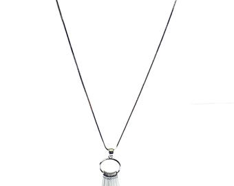 Silver Tassel Pendant Necklace - 30 Inches Long | Gift for Mom | Fashion Jewelry