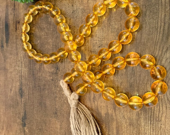 Orange Crystal Beaded Tassel Garland - Vibrant Room Decor Accent