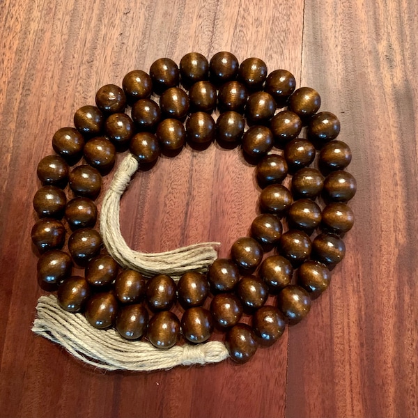 Wood Beaded Garland Etsy