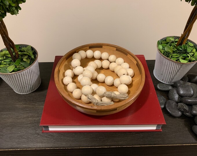 Elevate Your Space: White Pine Wood Beads for Stylish and Boho Decor