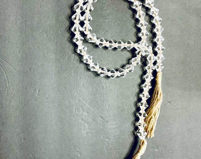 Unique Gem Bead Decor with Elegant Jute Tassels