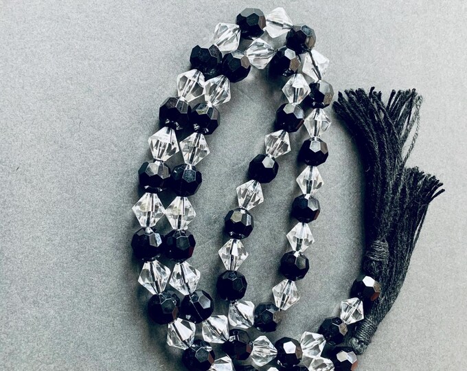 Sparkling Crystal Beaded Garland in Black and Clear - Home Decoration