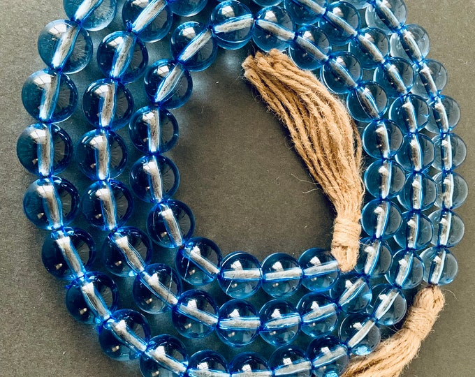 Transform with Blue Crystal Beads - Stunning Garland with Tassels - Discover Serenity & Style