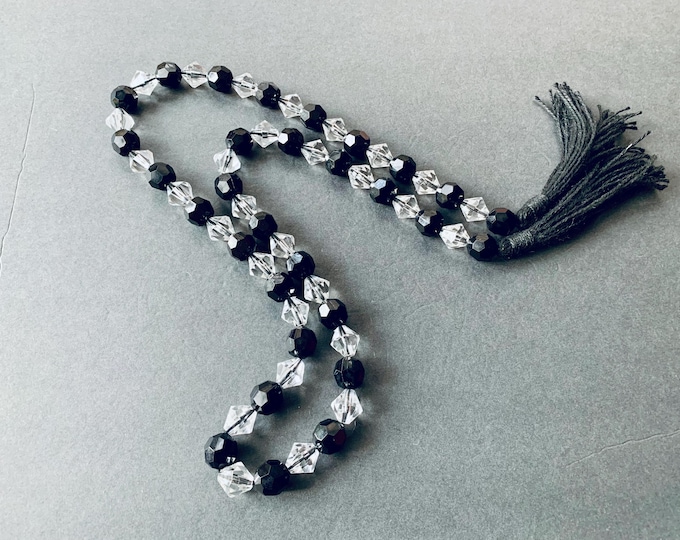 Sparkling Crystal Beaded Garland in Black and Clear - Home Decoration