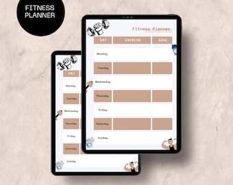 Minimalist Fitness Planner, Simple Workout Journal, Exercise Tracker, Health Log, Goal Setting, Fitness Gift, Wellness Notebook