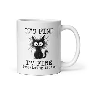 Funny Stressed Cat Mug: Sarcastic Coffee Cup Gift
