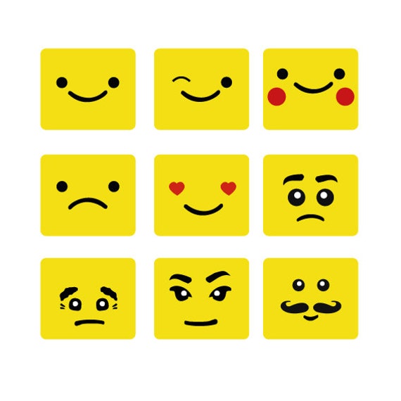 Rosefarve pulver Vi ses Brick Faces SVG Toy Faces Digital Png Face Head Emoji - Etsy