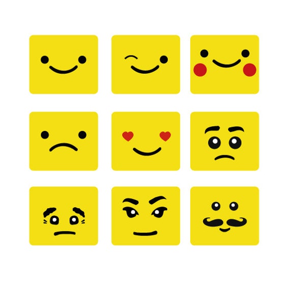 Brick Faces SVG Toy Faces Digital Png Face Head Emoji Etsy