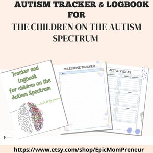 Rastreador de autismo y cuaderno de registro para niños en el espectro del autismo