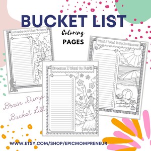 Malvorlagen| Brain Dump | Bucket List | Vision Board | Manifest | Wunschliste