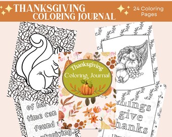 Thanksgiving Coloring Journal | Thanksgiving Journal | Thanksgiving Coloring Pages | Thanksgiving Planner| Thanksgiving Coloring| Grateful