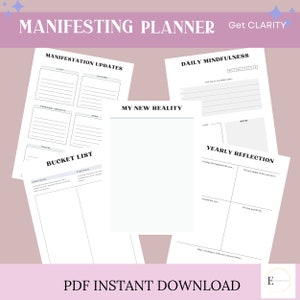 Manifesting Planner Manifesting Journal Manifesting Workbook Manifesting Clarity Manifesting Wealth Manifesting Joy Happiness image 3