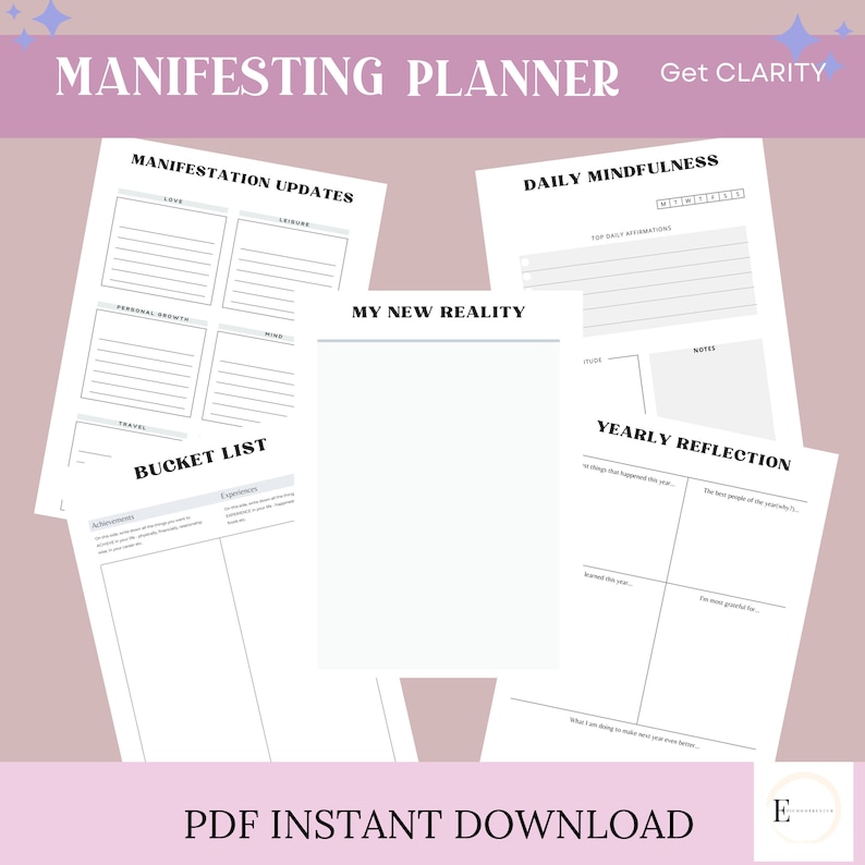 Manifesting Planner Manifesting Journal Manifesting Workbook Manifesting Clarity Manifesting Wealth Manifesting Joy Happiness image 3