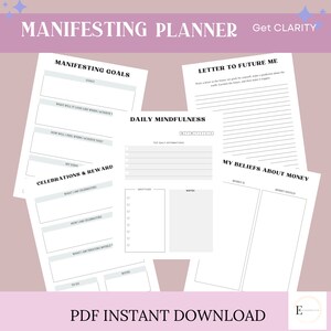 Manifesting Planner Manifesting Journal Manifesting Workbook Manifesting Clarity Manifesting Wealth Manifesting Joy Happiness image 2