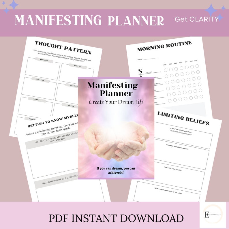 Manifesting Planner Manifesting Journal Manifesting Workbook Manifesting Clarity Manifesting Wealth Manifesting Joy Happiness image 1