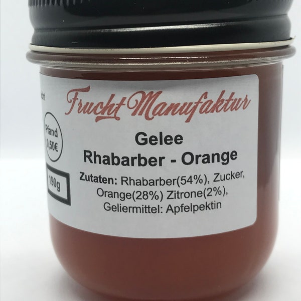 1,84 EUR/100g, Rhabarber Orange Gelee 190g