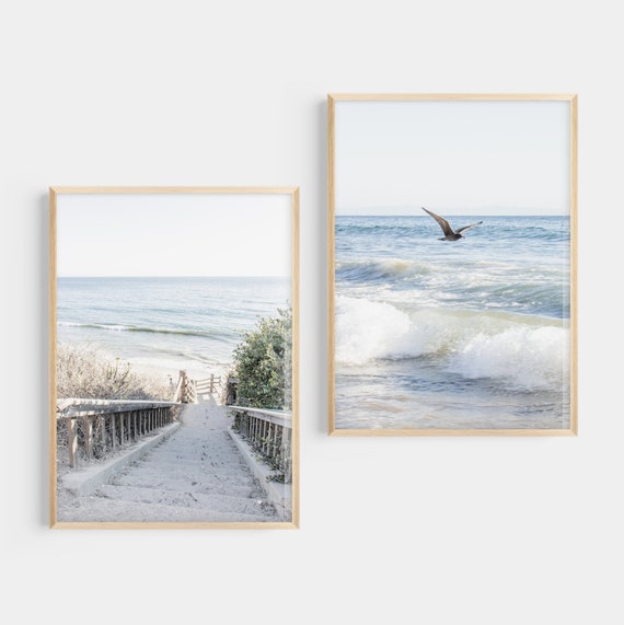 California Coast 2 Piece Set Printable Wall Art Beach House | Etsy