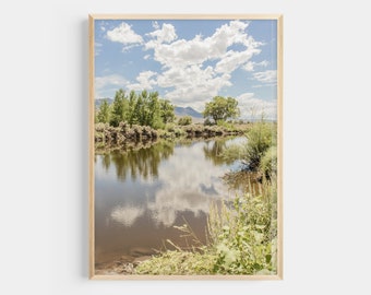 Nature Print, Carson River, Digital Download, Rustic Wall Art, Home decor, Green Nature Landscape, Reflection, Inspirational, Cabin Decor