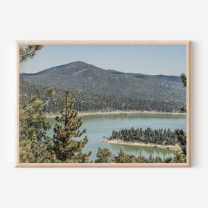 Nature Print, Rustic Wall art, Castle Rock Big Bear Lake, Mountain View, Cabin Decor, Lake house Print, Forest Print, Digital Print