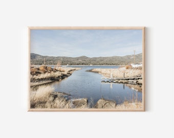 Big Bear Lake Print, Digital Download, Rustic Wall Art, Cabin Decor, Nature Prints, Lake House Decor, Living Room Decor, California Mountain