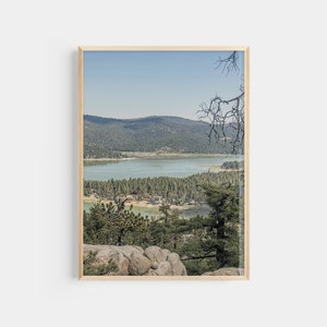 Rustic Nature Print, Castle Rock at Big Bear Lake, Digital Download, Rustic Decor, Mountain Print, Cabin Wall Art, Lake House, Landscape