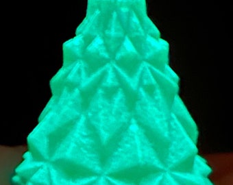 Glow In The Dark Green Glitter Mini Christmas Tree Trinket Christmas Decoration