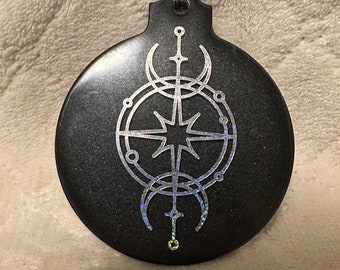 Holographic Triple Goddess Moon Black Resin Christmas Ornament