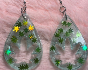 Pot Leaf Dangle Earrings