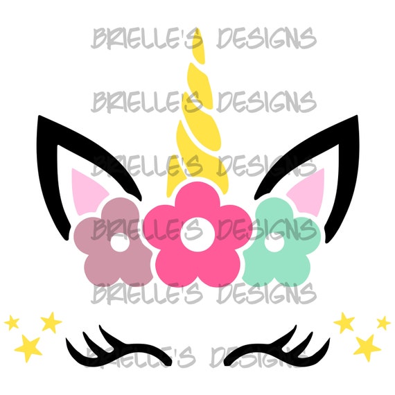 Unicorn Flowers SVG File Cricut Digital File | Etsy