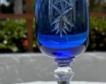9 geflankeerd geslepen kristal boho kobaltblauw gecanneleerde champagneglazen 8 5/8" 8oz