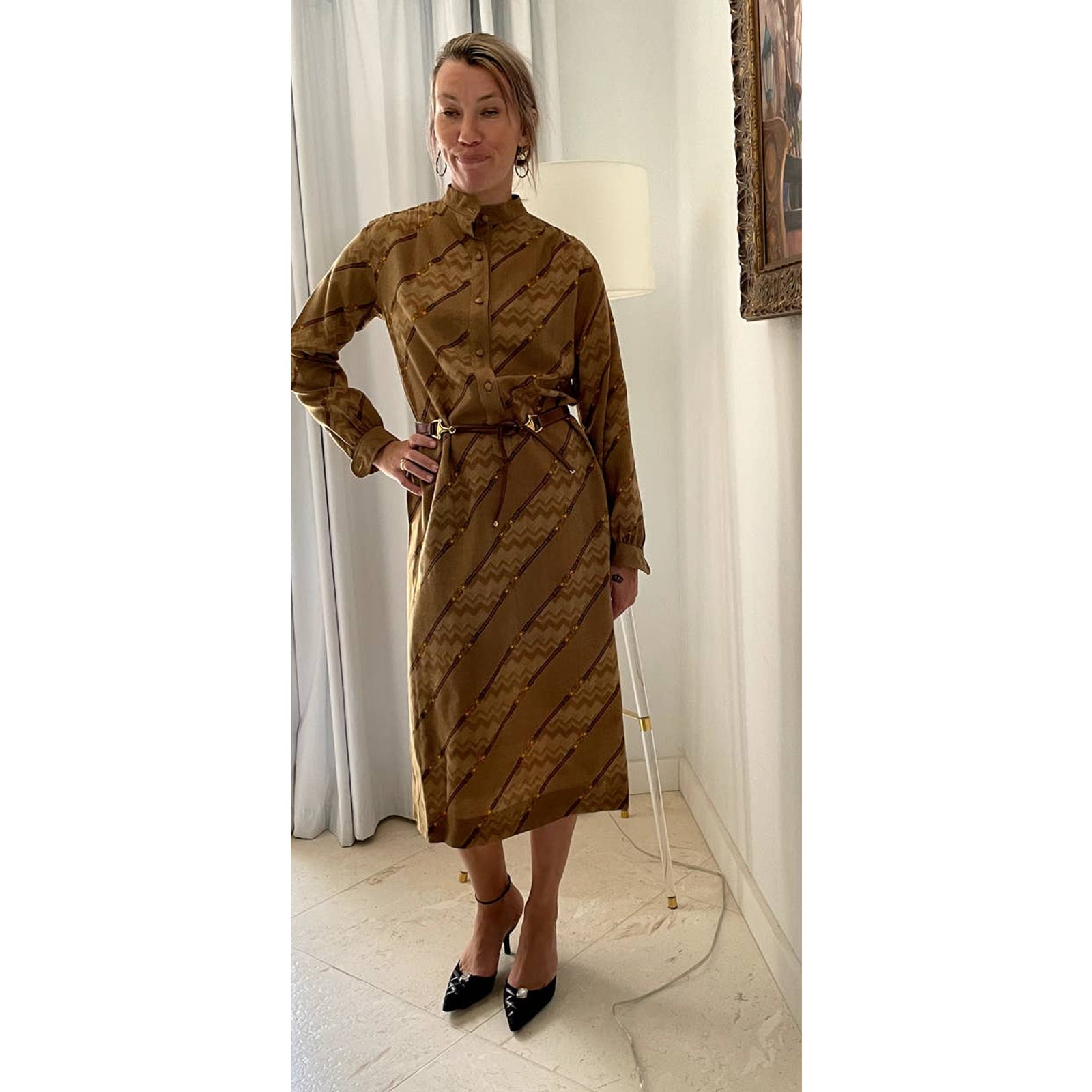 GUCCI Vintage 1973 Monogram, Horsebit Dress, Extremely Rare