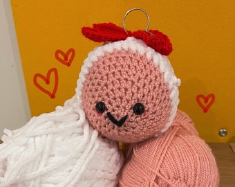 Chunky crochet bee with heart wings